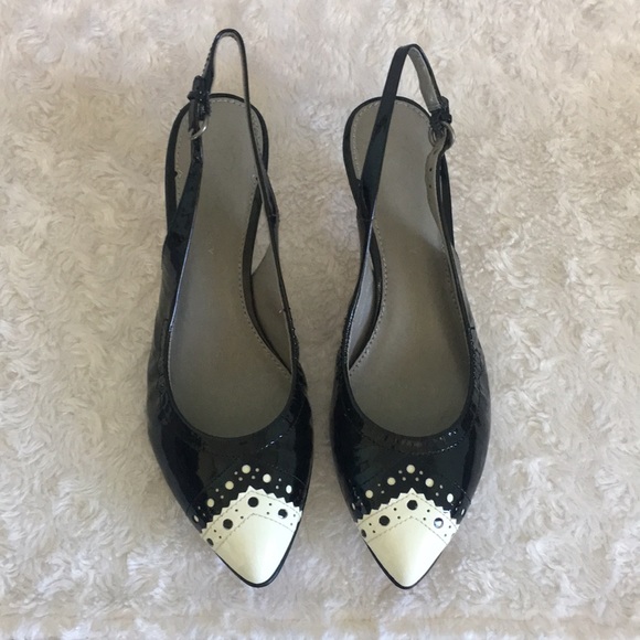 Two tone Kitten heels / Sling backs Wingtip - Picture 2 of 8